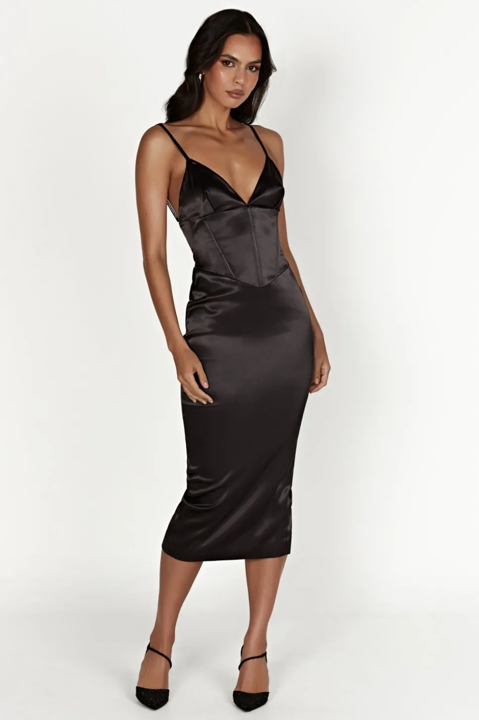brie_0.webp Women MESHKI Midi Dresses<Brie