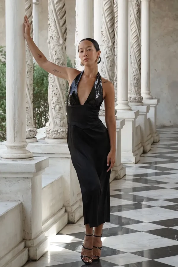 Women MESHKI Midi Dresses<Ebony