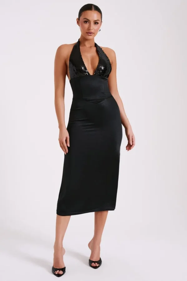 Women MESHKI Midi Dresses<Ebony