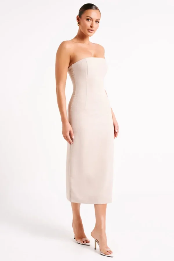 sable_3.webp Women MESHKI Midi Dresses<Sable